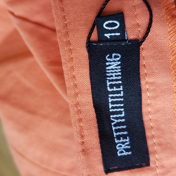 NWT Pretty Little Thing orange drape mini skirt - Picture 6 of 7